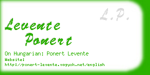 levente ponert business card